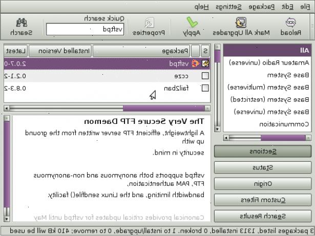 Sådan setup vsftpd FTP på Ubuntu Linux. Skift konfigurationer fil.