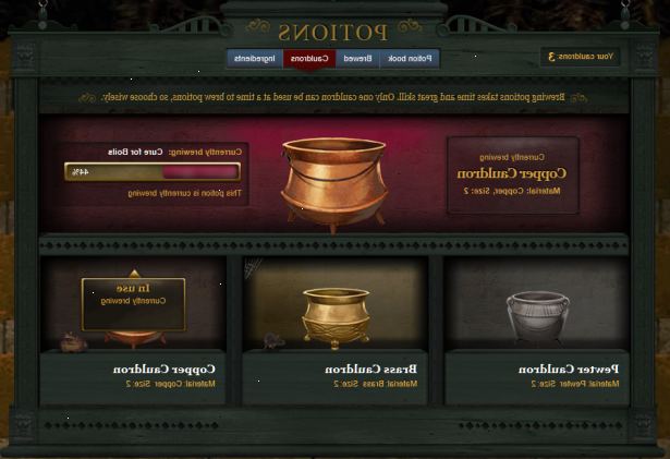 Hvordan laver potions på pottermore. Vælg hvilken potion du ønsker at brygge.