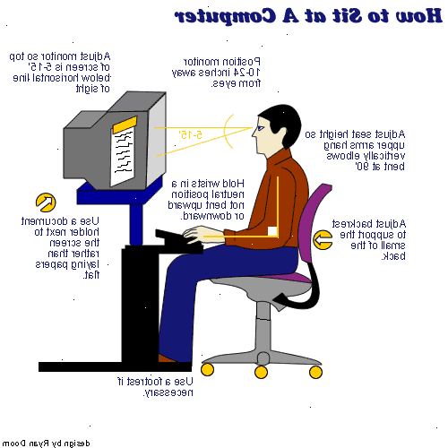 Sådan at sidde ved en computer. Sit tæt på dit tastatur.