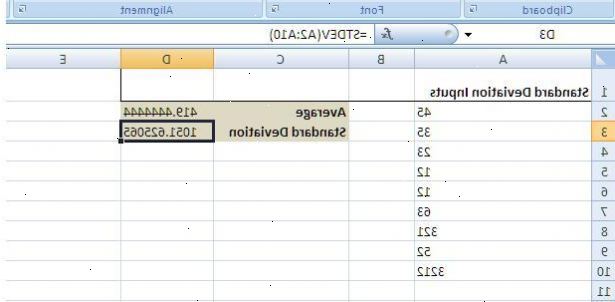 Hvordan man beregner middelværdi og standardafvigelse med Excel 2007. Brug den "gennemsnitlige" funktion i excel for at finde middelværdien af et sæt af numre.