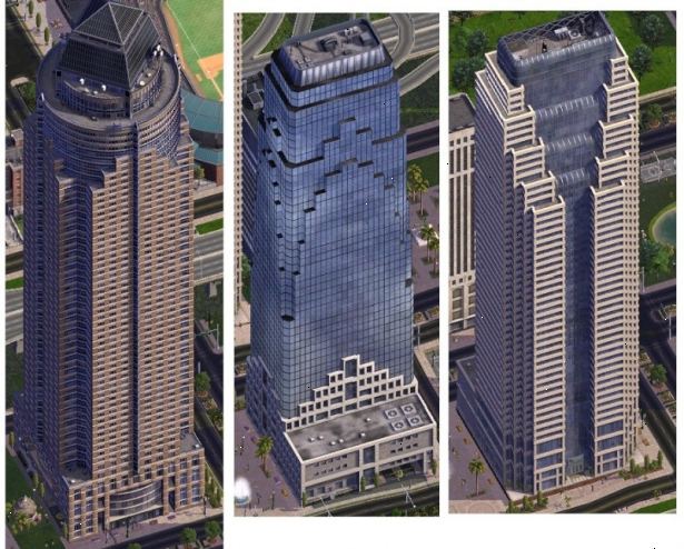 Sådan får skyskrabere i SimCity 4. Fokuserer primært på kommercielle distrikter.