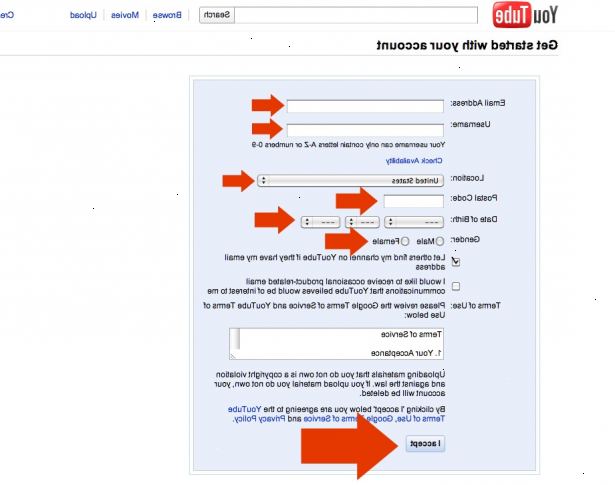 Hvordan man laver en YouTube-konto. Besøg youtube hjemmeside for at komme i gang.