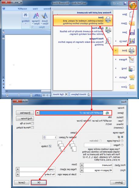 Sådan konvertere en PDF til et word dokument. Klik på "fil".